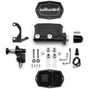 Wilwood Compact Master Cylinder - 1-1/8" Bore - 1.100" Stroke - Integral Reservoir - Proportioning Valve Included - Aluminum - Black Paint Popular