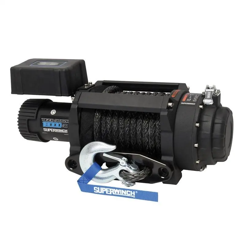 Superwinch 18000 LBS 12V DC 33/64in x 79 ft Synthetic Rope Tiger Shark 18000SR Winch Special Offer