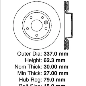 Worldwide Shipping StopTech 125.22009 Premium High-Carbon Rotor Fits 05-09 LR3 Range Rover Sport