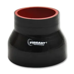 Vibrant 4 Ply Reinforced Silicone Transition Connector - 3.5in I.D. x 4in I.D. x 3in long (BLACK) Money Back Guarantee