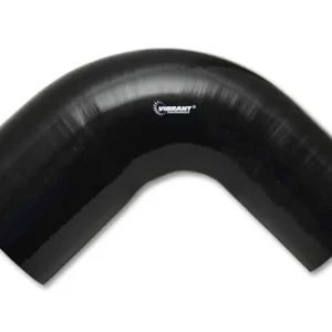 Vibrant 4 Ply Reinforced Silicone 90 degree Transition Elbow - 2.75in I.D. x 3in I.D. (BLACK) Certified
