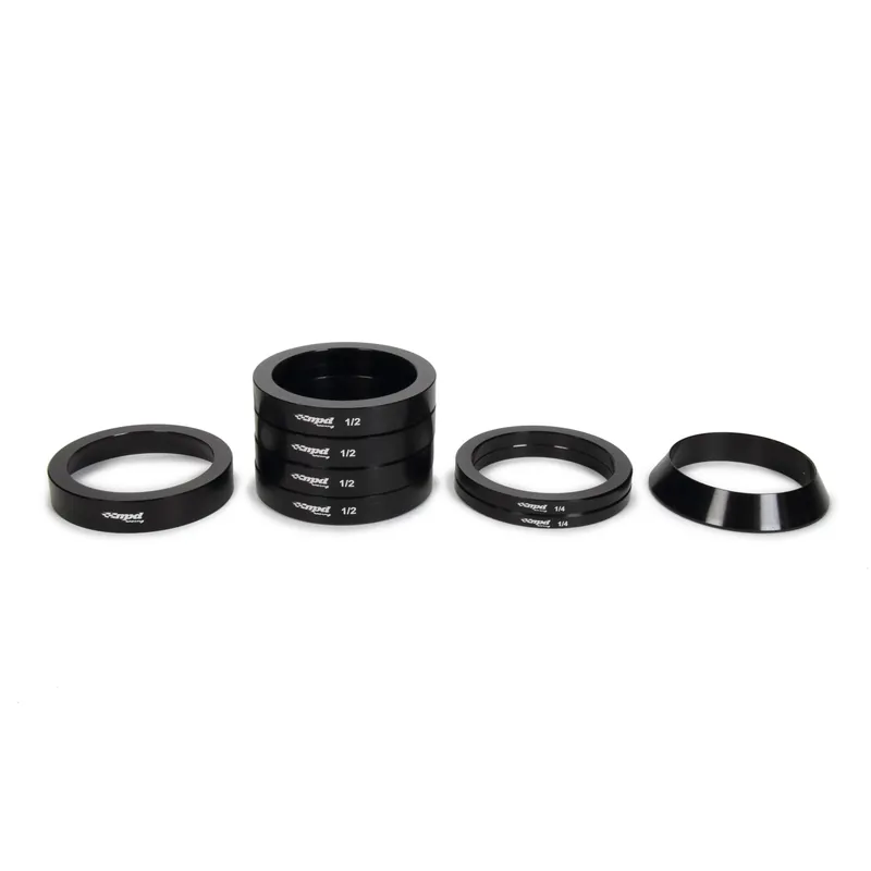 MPD Axle Spacer Kit - Coned - Two 1/4" Spacers - Four 1/2" Spacers - Aluminum - 36-Spline - Midget Certified