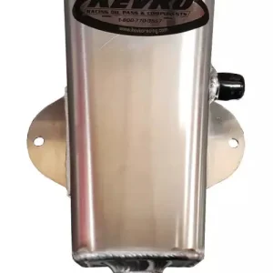 One Day Deal KEVKO Firewall Mount Power Steering Reservoir - 10 AN Male Bottom Outlet - 6 AN Male Driver Side Outlet