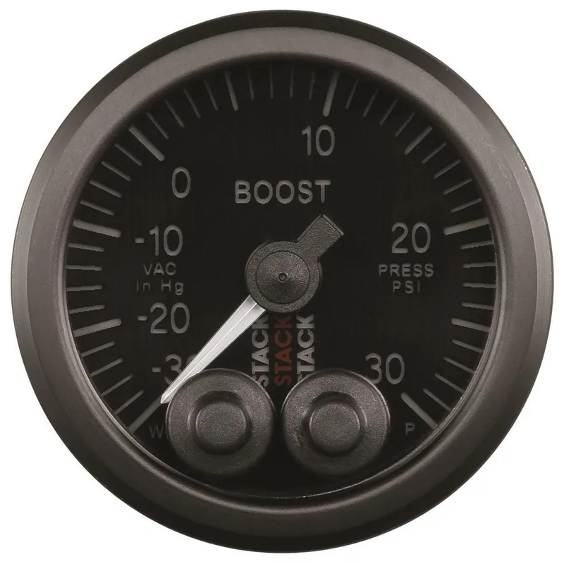 Autometer Stack Instruments 52mm -30INHG To +30PSI Pro Control Boost Pressure Gauge - Black Free Shipping