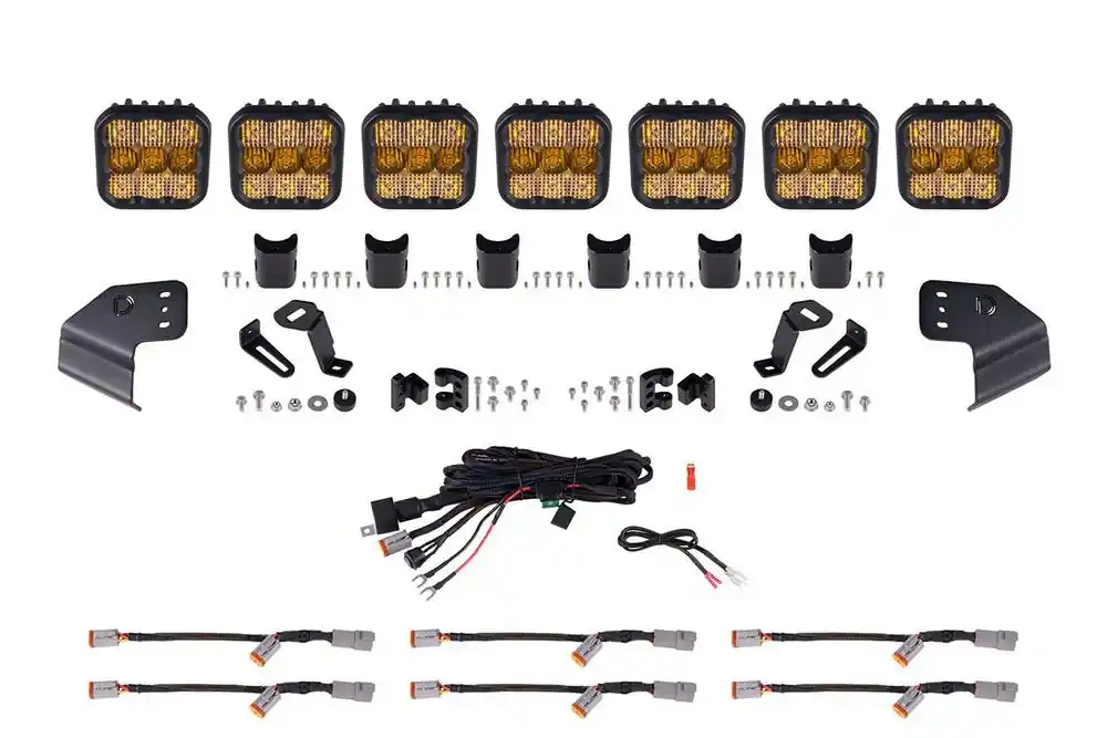 Hot Picks Diode Dynamics SS5 Sport Windshield CrossLink Yellow Combo Lightbar Kit Fits 2021+ Bronco