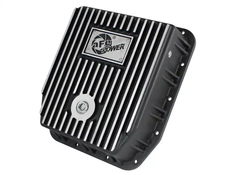 Warranty Included aFe POWER Transmission Pan Ford Trucks 80-92 (AOD Transmission)- Black
