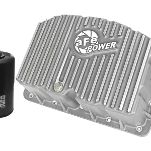 Worldwide Shipping aFe Street Series Engine Oil Pan Raw w/ Machined Fins; 11-17 Ford Powe