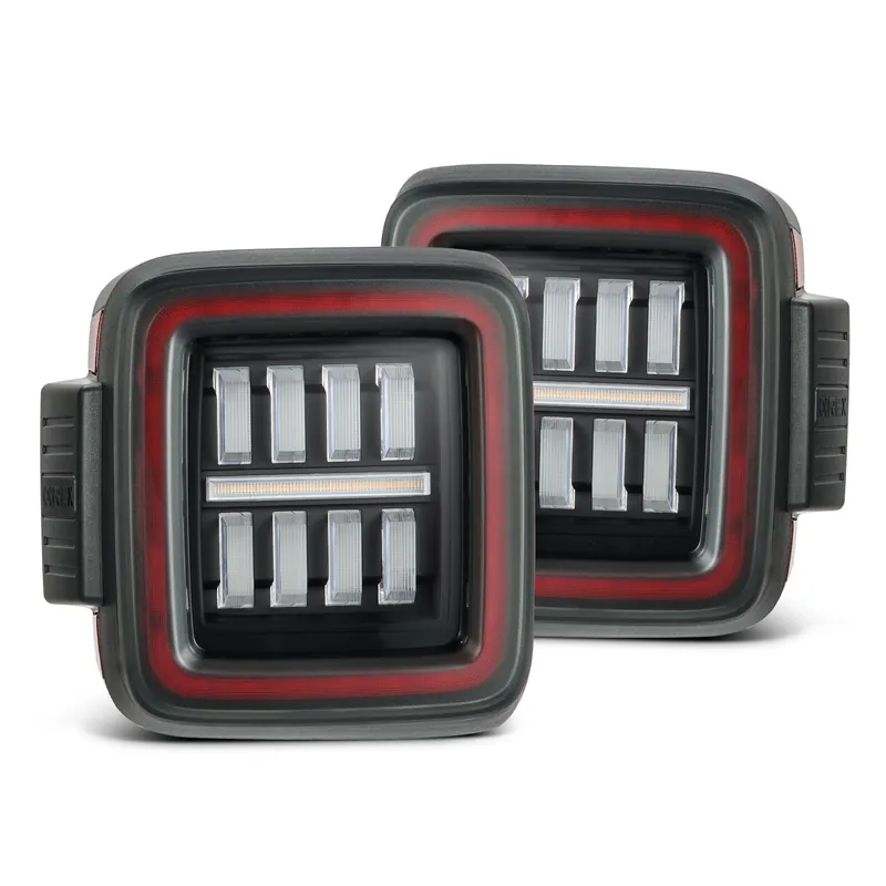 18-25 Jeep Wrangler JL NOVA-Series Prismatic LED Tail Lights Black-Red Limited Time