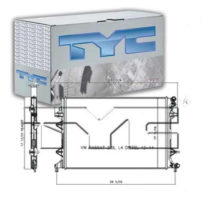 TYC Radiator for 2013-2016 Volkswagen Jetta 1.4L L4 Reduced Price