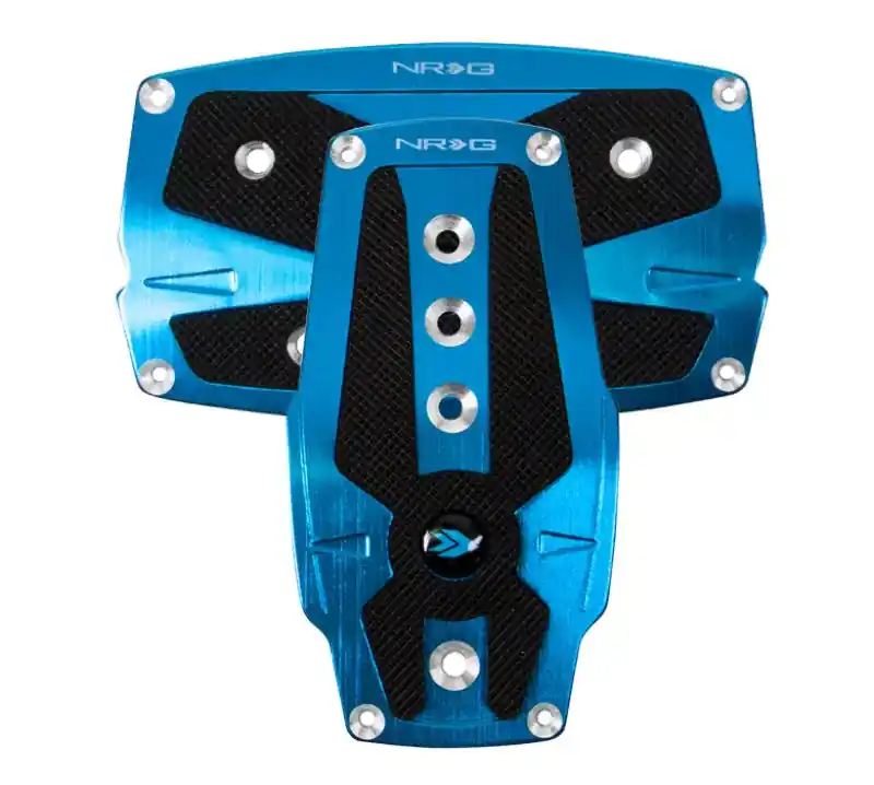 NRG Blue Automatic Brushed Aluminum Sport Pedal with Black Rubber Inserts Universal - PDL-250BL Must Have