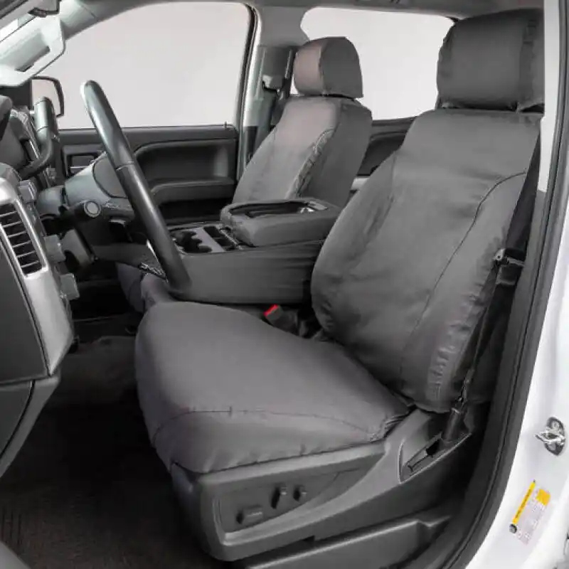 Weekend Sale Covercraft 03-06 Chevrolet Silverado Polycotton SeatSaver Custom Front Row Seat Covers - Grey