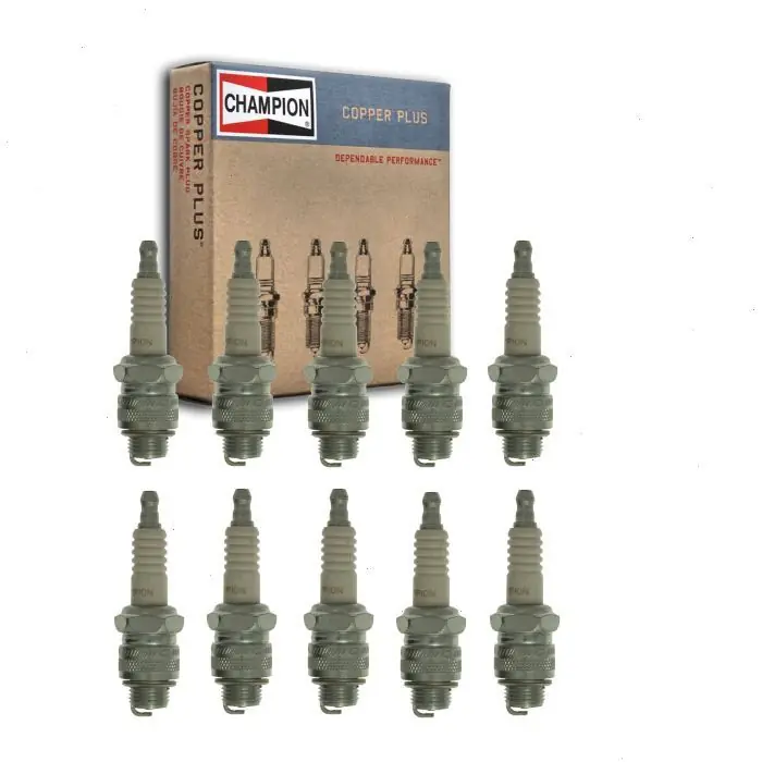10 pc Champion Copper Plus 592M (RJ12C) Spark Plugs for 3522 RJ12C Ignition Wire Secondary Authentic