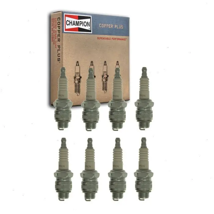 1935-1936 Hudson Custom Eight 4.2L L8 8 pc Champion Copper Plus Spark Plugs - Ignition Wire Certified