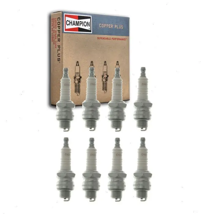 Modern 1959-1960 International B122 4.3L V8 8 pc Champion Copper Plus Spark Plugs - Ignition Wire