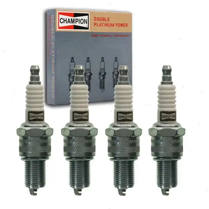 1975-1980 Volkswagen Rabbit 1.5L 1.6L L4 4 pc Champion Double Platinum Spark Plugs - Ignition Wire Fresh Stock