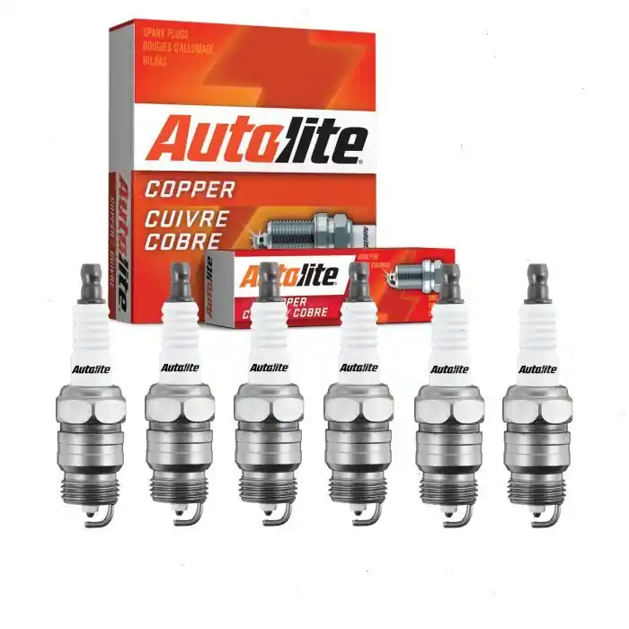 Fast Shipping 1968-1974 Mercury Montego 3.3L 4.1L L6 6 pc Autolite Copper Core Spark Plugs - Ignition Wire
